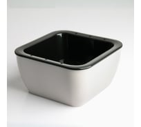 Квадратное кашпо СИМАЛЕНД Глянец 16x16x8 см, черно-белое 4711308