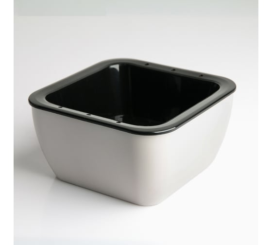 Квадратное кашпо СИМАЛЕНД Глянец 16x16x8 см, черно-белое 4711308