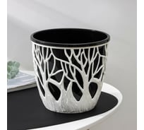 Кашпо со вставкой СИМАЛЕНД Форест 3 л, бело-черное 5361894