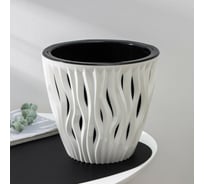 Кашпо со вставкой СИМАЛЕНД Вдохновение 7.5 л, 25 см, 23.5 см, белое/чёрное 5111250