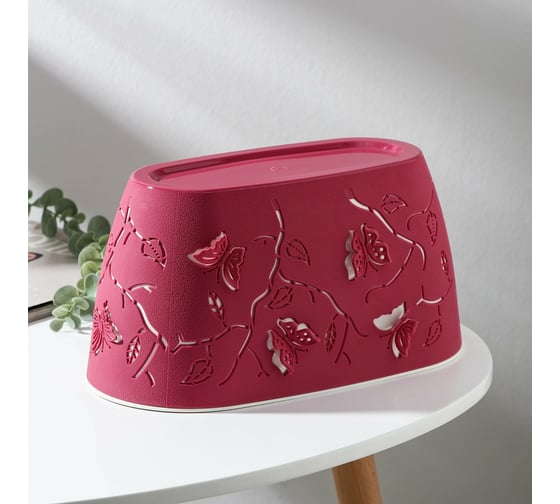 Овальное кашпо со вставкой СИМАЛЕНД Lucky Friday Butterflies 4 л, 300x150 мм, ягодно-розовое 7336894