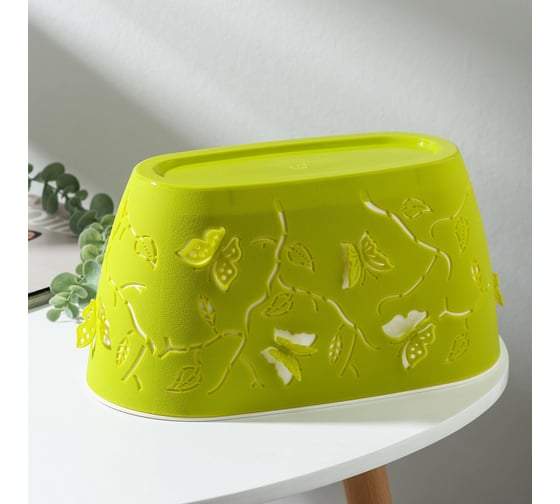 Овальное кашпо со вставкой СИМАЛЕНД Lucky Friday Butterflies 4 л, 30x15 см, лиственно-зеленое 7488489