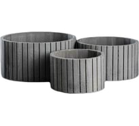 Набор круглых, деревянных кашпо СИМАЛЕНД 7072675