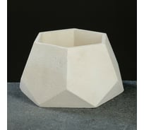 Кашпо СИМАЛЕНД Шестиугольник 13x7.5 см, белое 1063484