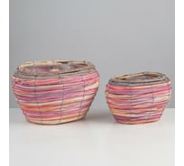 Набор кашпо СИМАЛЕНД 27x21x16 см, 20x15x13 см, ива 6961585