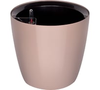 Цветочный горшок с автополивом АКИБИ КОМФОРТ 12 л, внутреннее кашпо 6 л, какао ПИ-33-13ТХ