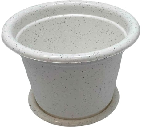 Кашпо Осколпласт 0.2 л, поддон, мраморное 007-08