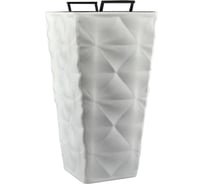 Кашпо FormPlastic 4680 011 Diva SLIM квадратное, 39х75 см, 16 л, белое, с вкладышем 065223