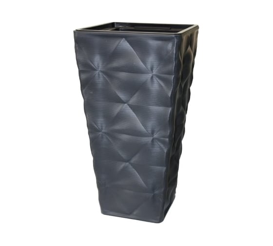 Кашпо FormPlastic 4680 014 Diva SLIM квадратное, 39х75 см, 16 л, антрацит, с вкладышем 065224