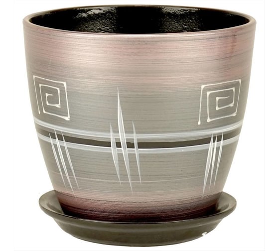 Горшок Сады Аурики РС 05 4 бутон Браслет розовый, керамика, 21 см, 5 л 060203 1