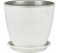 Горшок Сады Аурики РС 04 1 бутон белое серебро, керамика, 12 см, 1 л 060196