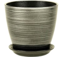 Горшок Сады Аурики РС 28 2 бутон черное серебро, керамика, 15 см, 2 л 061162