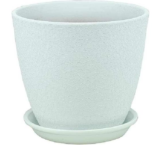 Горшок Сады Аурики ВН 02 4 бутон Винил белый, керамика, 21 см, 5 л 060210 1