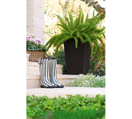 Кашпо Keter Rattan Planter M коричневый 228975