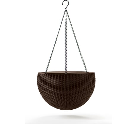 Подвесное кашпо Keter Rattan Style Hanging коричневый 229544