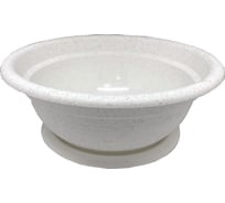 Кашпо-пиала с поддоном Осколпласт 5 л, мраморное 500-08