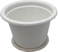Кашпо с поддоном Осколпласт 3.5 л, мраморное 350-08