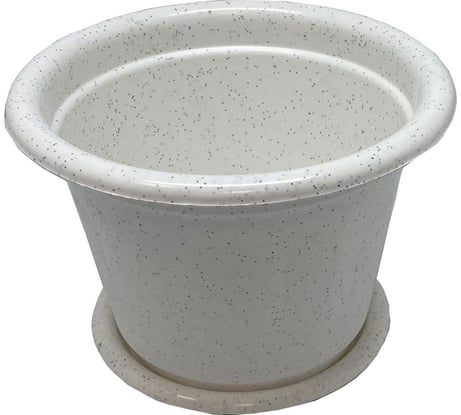 Кашпо с поддоном Осколпласт 3.5 л, мраморное 350-08