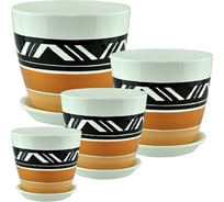 Комплект горшков для цветов Сады Аурики РС167 Роспись бутон, керамика, 12 см, 15 см, 18 см, 21 см 065579