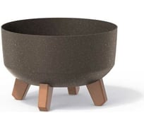 Кашпо на ножках Prosperplast DGRL240LW 4625W GRACIA LOW ECO WOOD диам. 235 мм, высота 155 мм, кофе 066632