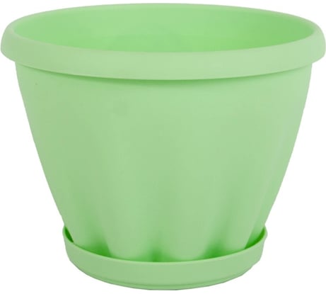 Горшок с поддоном Материя Пластика Знатный зеленый, диам. 110 мм, 0.45 л 043157
