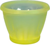 Горшок с поддоном Материя Пластика Знатный полупрозрачный желтый, диам. 140 мм, 1 л 042753