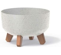 Кашпо на ножках Prosperplast DGRL240LW S449W GRACIA LOW ECO WOOD диам. 235 мм, высота 155 мм, белое 066627