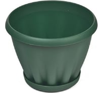 Горшок с поддоном Материя Пластика Знатный темно-зеленый, диам. 225 мм, 3.9 л 044174