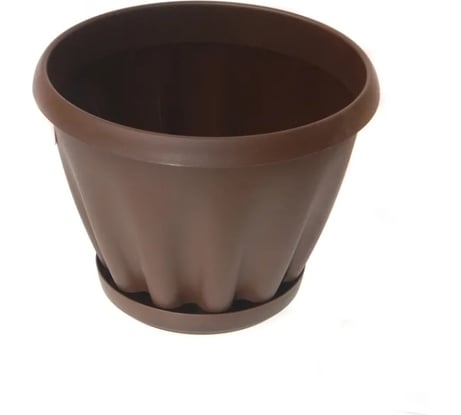 Горшок с поддоном Материя Пластика Знатный шоколадный, диам. 270 мм, 6.7 л 044175