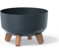 Кашпо на ножках Prosperplast DGRL240LW S433W GRACIA LOW ECO WOOD диам. 235 мм, высота 155 мм, антрацит 066633