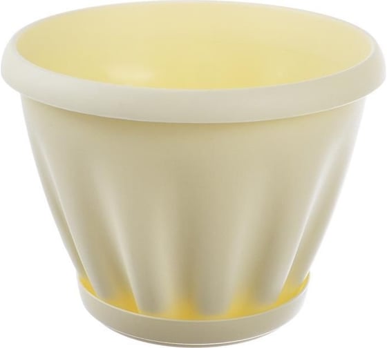 Горшок с поддоном Материя Пластика Знатный желтый, диам. 180 мм, 2 л 042758 1