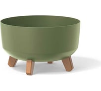 Кашпо на ножках Prosperplast DGRL300L 5615C GRACIA LOW диам. 285 мм, высота 177 мм, зеленое 066614