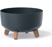 Кашпо на ножках Prosperplast DGRL300LW S433W GRACIA LOW ECO WOOD диам. 285 мм, высота 177 мм, антрацит 066637