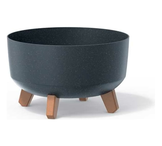 Кашпо на ножках Prosperplast DGRL300LW S433W GRACIA LOW ECO WOOD диам. 285 мм, высота 177 мм, антрацит 066637