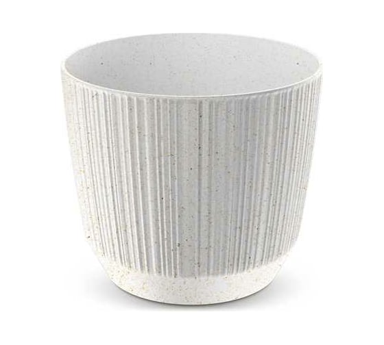 Кашпо Prosperplast DRF150W S449W RYFO ECO WOOD диам. 146 мм, высота 126 мм, 1.6 л, белое 066764 1
