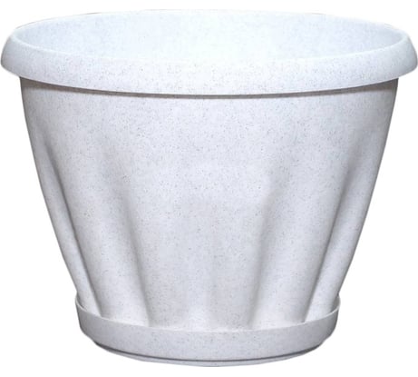 Горшок с поддоном Материя Пластика Знатный мрамор, диам. 140 мм, 1 л 042745