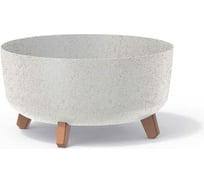 Кашпо на ножках Prosperplast DGRL400LW S449W GRACIA LOW ECO WOOD диам. 380 мм, высота 195 мм, белое 066638