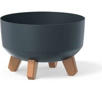 Кашпо на ножках Prosperplast DGRL240L S433 GRACIA LOW диам. 235 мм, высота 155 мм, антрацит 066611