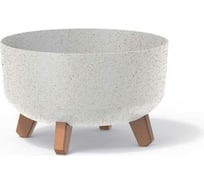 Кашпо на ножках Prosperplast DGRL300LW S449W GRACIA LOW ECO WOOD диам. 285 мм, высота 177 мм, белое 066634