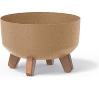 Кашпо на ножках Prosperplast DGRL240LW 4665W GRACIA LOW ECO WOOD диам. 235 мм, высота 155 мм, коричневое 066631