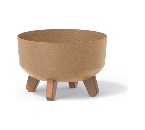 Кашпо на ножках Prosperplast DGRL240LW 4665W GRACIA LOW ECO WOOD диам. 235 мм, высота 155 мм, коричневое 066631 1