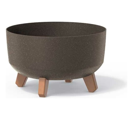 Кашпо на ножках Prosperplast DGRL300LW 4625W GRACIA LOW ECO WOOD диам. 285 мм, высота 177 мм, кофе 066636