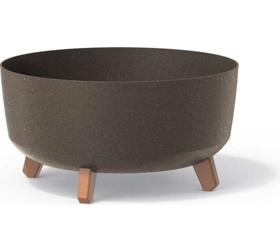 Кашпо на ножках Prosperplast DGRL400LW 4625W GRACIA LOW ECO WOOD диам. 380 мм, высота 195 мм, кофе 066640