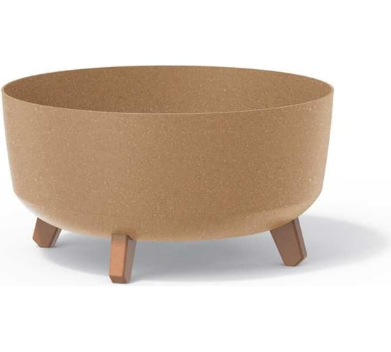 Кашпо на ножках Prosperplast DGRL400LW 4665W GRACIA LOW ECO WOOD диам. 380 мм, высота 195 мм, коричневое 066639 1