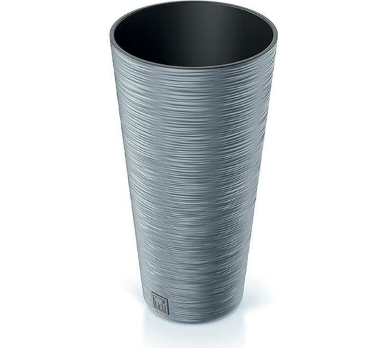 Кашпо с вкладышем Prosperplast DFRH250 422U FURU ROUND SLIM диам. 25 см, высота 48 см, серое 066692 1