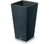 Кашпо с вкладышем Prosperplast DFSH300 S433 высокое FURU SQUARE 295х295 мм, высота 55 см, антрацит 066746