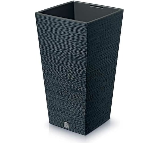 Кашпо с вкладышем Prosperplast DFSH300 S433 высокое FURU SQUARE 295х295 мм, высота 55 см, антрацит 066746