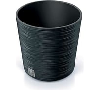 Кашпо с вкладышем Prosperplast DFR250 S433 FURU ROUND LOW диам. 250 мм, высота 247 мм, антрацит 066674