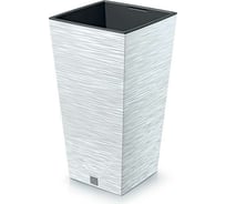 Кашпо с вкладышем Prosperplast DFSH300 S449 высокое FURU SQUARE 295х295 мм, высота 550 мм, белое 066738