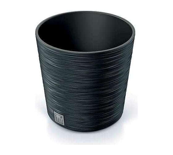 Кашпо с вкладышем Prosperplast DFR300 S433 FURU ROUND LOW диам. 300 мм, высота 294 мм, антрацит 066684 1